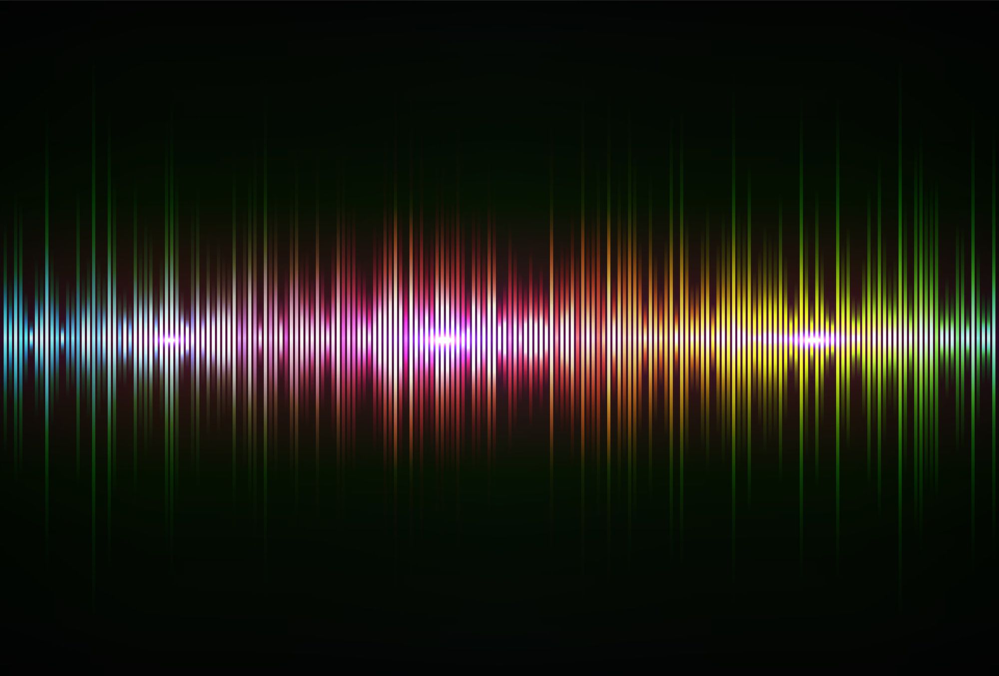 A rainbow of colours across a sound wave spectrum