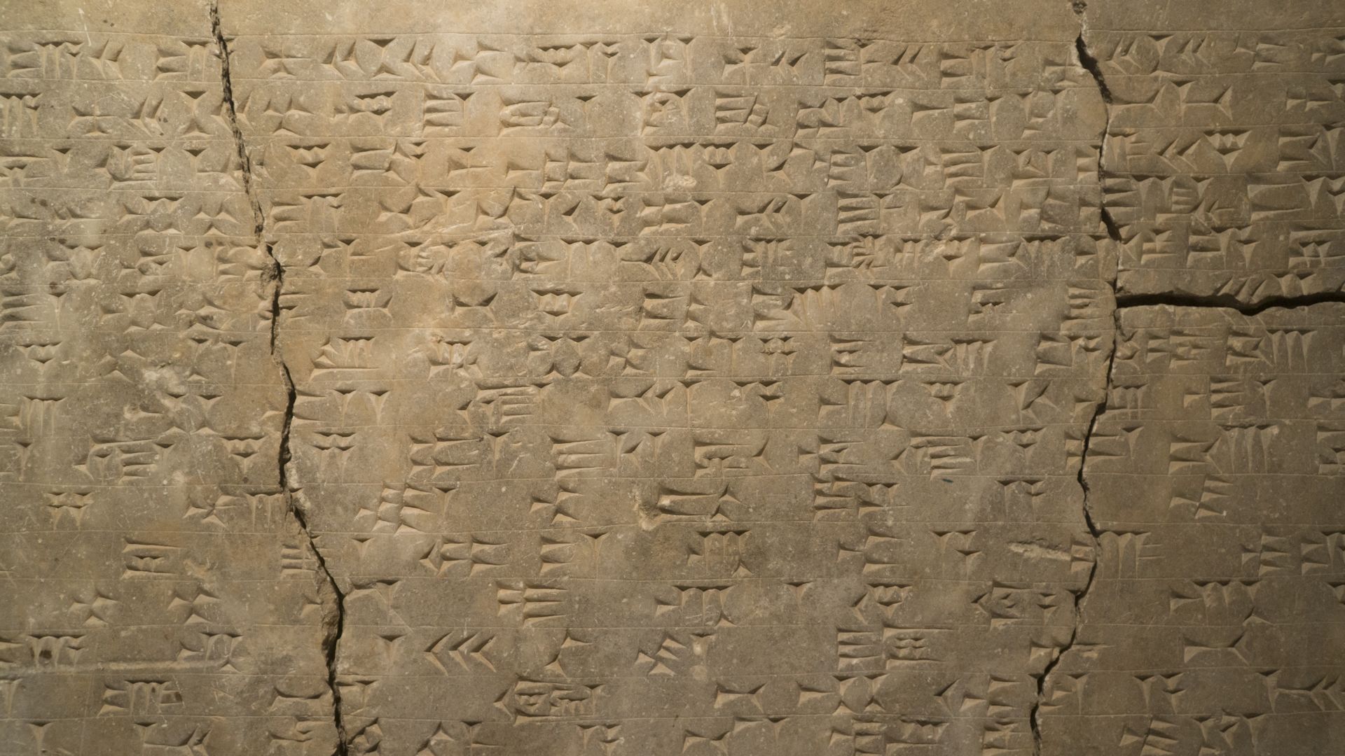 A tablet with cunieform carvings in it from Iraq. 