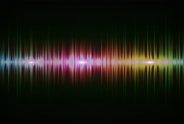 A rainbow of colours across a sound wave spectrum